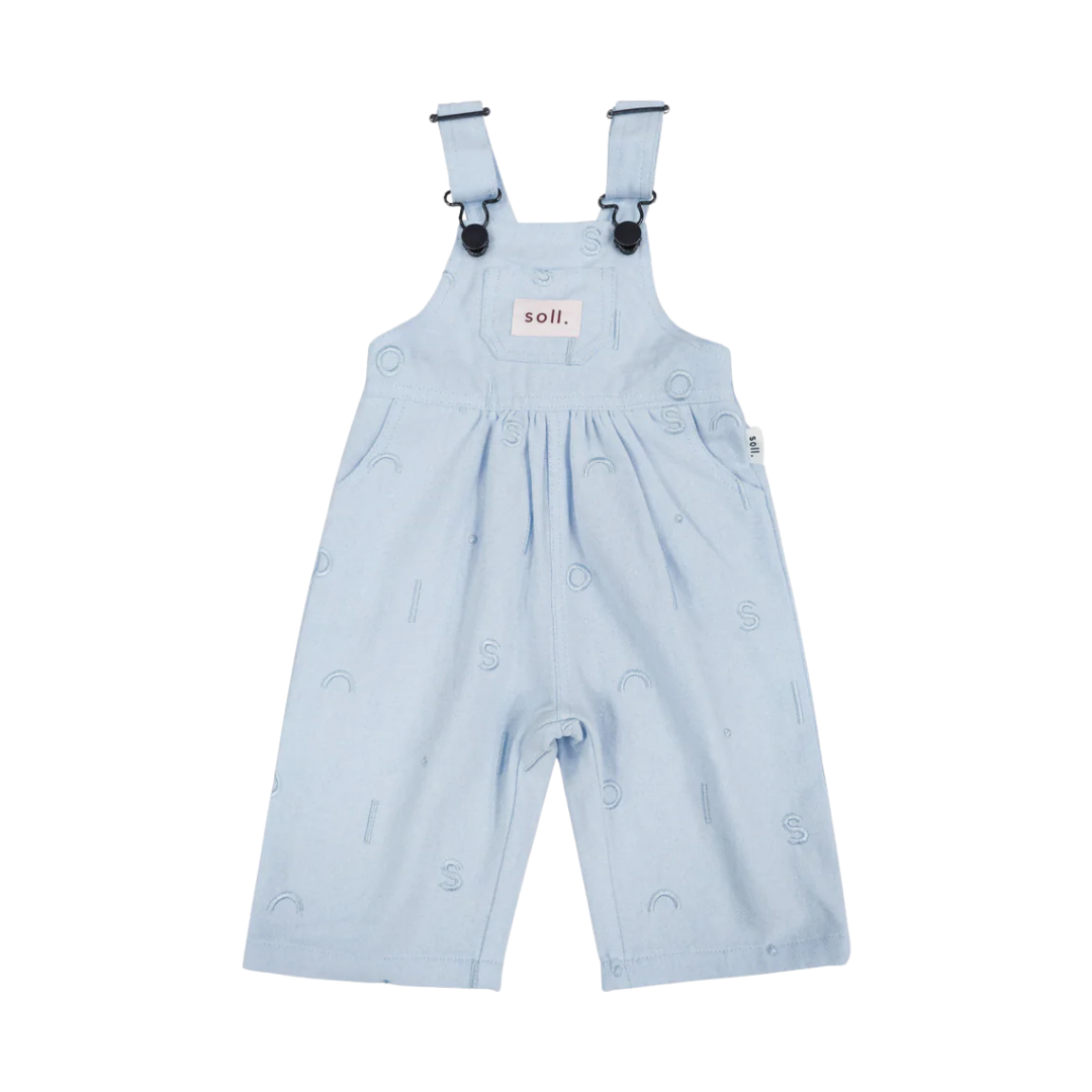 SOLL WOVEN COTTON OVERALLS - BLUE