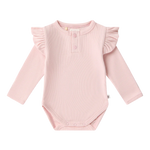 SNUGGLE HUNNY BABY PINK LONG SLEEVE BODYSUIT WITH FRILL