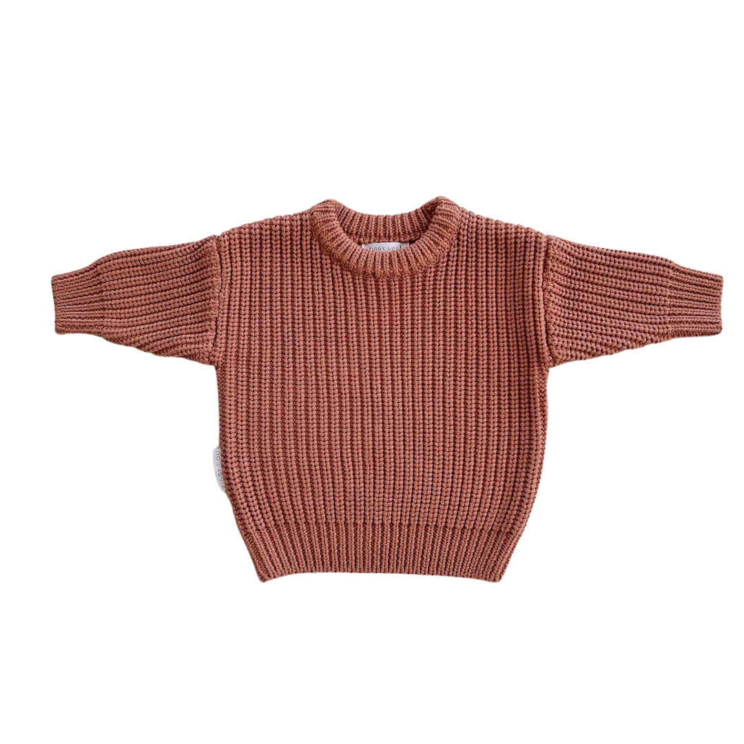 ZIGGY LOU JUMPER SUPER CHUNKY - TERRACOTTA