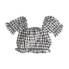 CINNAMON BABY BLACK GINGHAM FRILL TOP