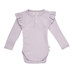 SNUGGLE HUNNY LAVENDER RIB LONG SLEEVE BODYSUIT WITH FRILL