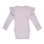 SNUGGLE HUNNY LAVENDER RIB LONG SLEEVE BODYSUIT WITH FRILL
