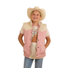 RINGERS WESTERN KYNUNA KIDS PUFFER VEST - PINK/OFF WHITE
