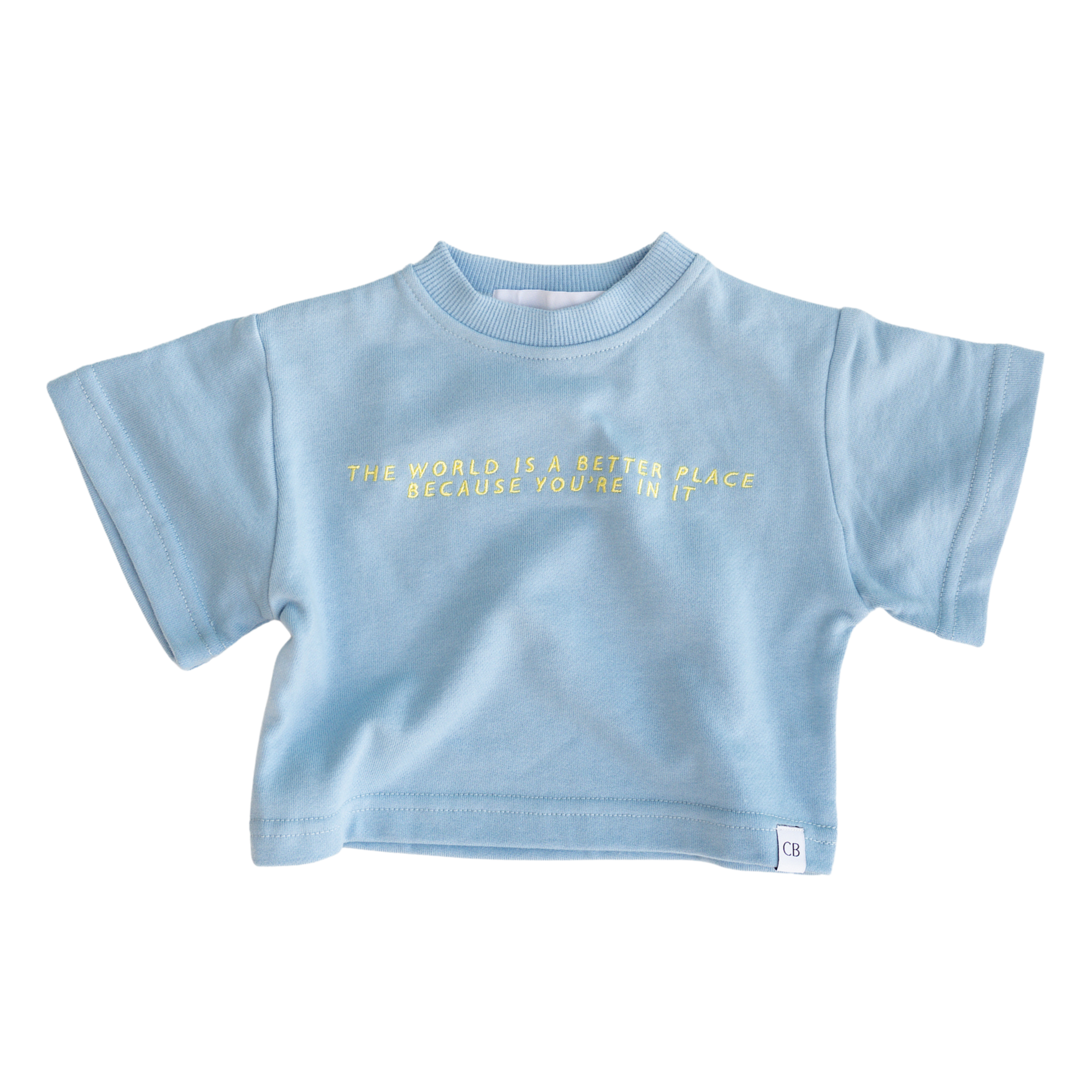 CINNAMON BABY BETTER WORLD TEE - SKY BLUE