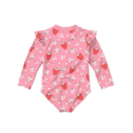 TOSHI SWIM LONG SLEEVE ONESIE TWINKLE STRAWBERRY