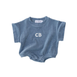 CINNAMON BABY TERRY TRACK T-SHIRT ROMPER - STORM