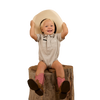 RINGERS WESTERN BABIES  SHORT SLEEVE WORK SHIRT ROMPER - BEIGE