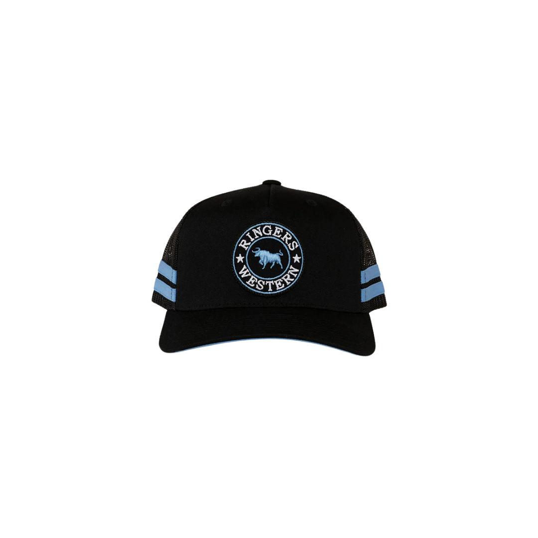 RINGERS WESTERN MCCOY KIDS TRUCKER CAP - BLACK/BLUE