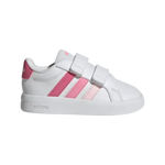 ADIDAS KIDS GRAND COURT 3.0 WHITE / PINK STRIPE