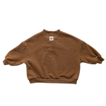 BY GEE COTTON BOXY SWEATSHIRT - CHOCOLATE
