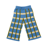 BY GEE COTTON CHECK KNIT PANTS - BLUEBIRD
