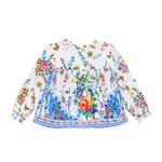 CAMILLA BABIES GATHERED COLLARLESS JACKET WITH SHIRRING - TILES DARLS