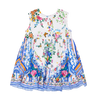 CAMILLA BABIES SHIRRED DRESS WITH PETER PAN COLLAR - TILES