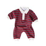 CINNAMON BABY CAMPUS LOUNGESUIT - BURGUNDY STRIPE