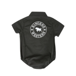 RINGERS WESTERN BABIES SHORT SLEEVE WORK SHIRT ROMPER - CHARCOAL