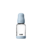 BIBS GLASS BABY BOTTLE COMPLETE SET LATEX - BABY BLUE