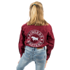 RINGERS WESTERN JACKAROO KIDS LONG SLEEVE FULL BUTTON EMBROIDERED WORKSHIRT - BURGUNDY WITH WHITE EMBROIDERY