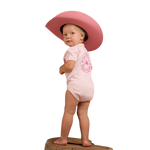 RINGERS WESTERN BABIES SHORT SLEEVE ROMPER - PASTEL PINK