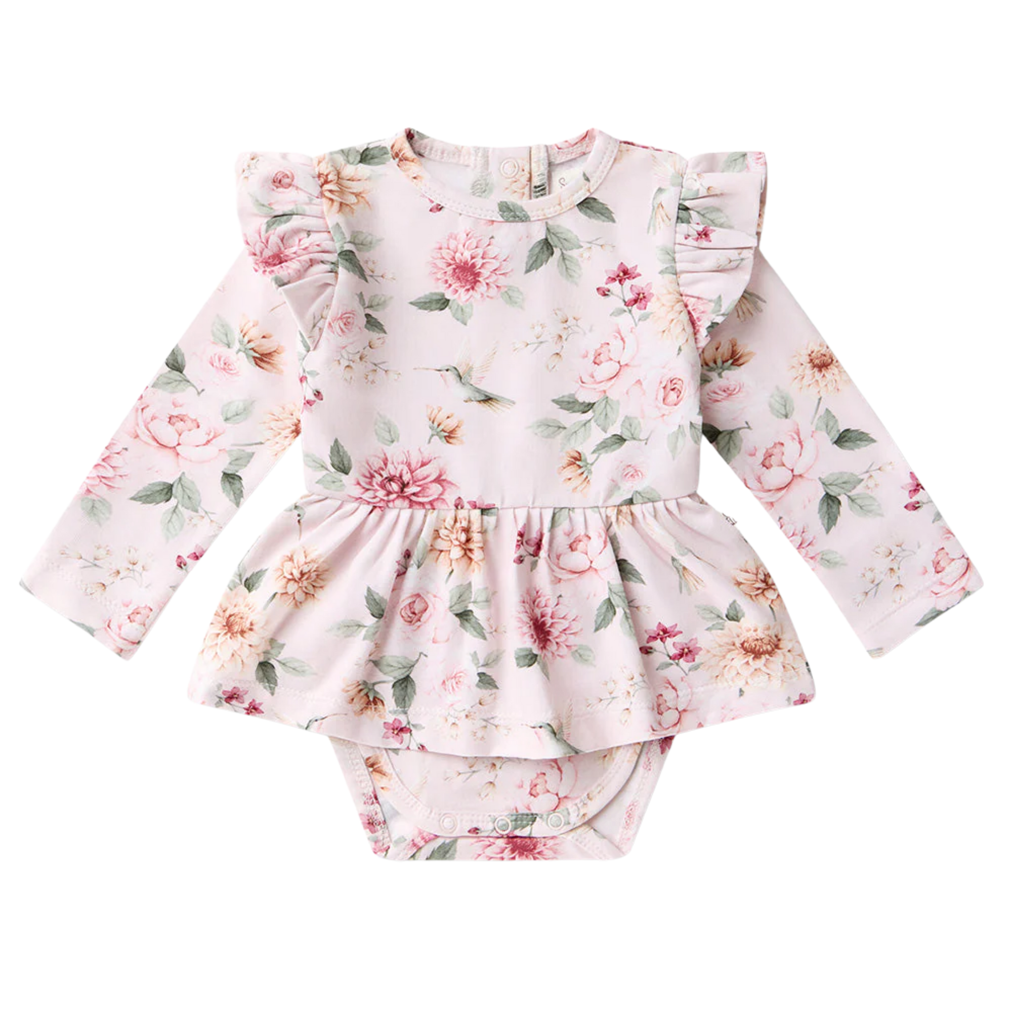 SNUGGLE HUNNY BIRDS & BLOOMS LONG SLEEVE DRESS