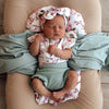SNUGGLE HUNNY CHERRY BLOSSOM SHORT SLEEVE BODYSUIT WITH FRILL