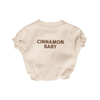 CINNAMON BABY LOGO ROMPER - CREAM