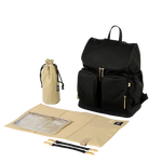 OIOI SIGNATURE NAPPY BACKPACK - BLACK NYLON