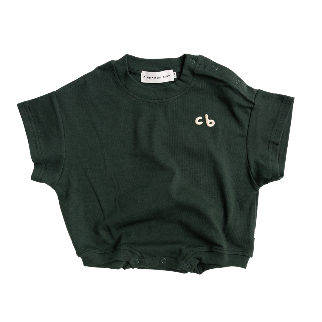 CINNAMON BABY T-SHIRT ROMPER - GREEN