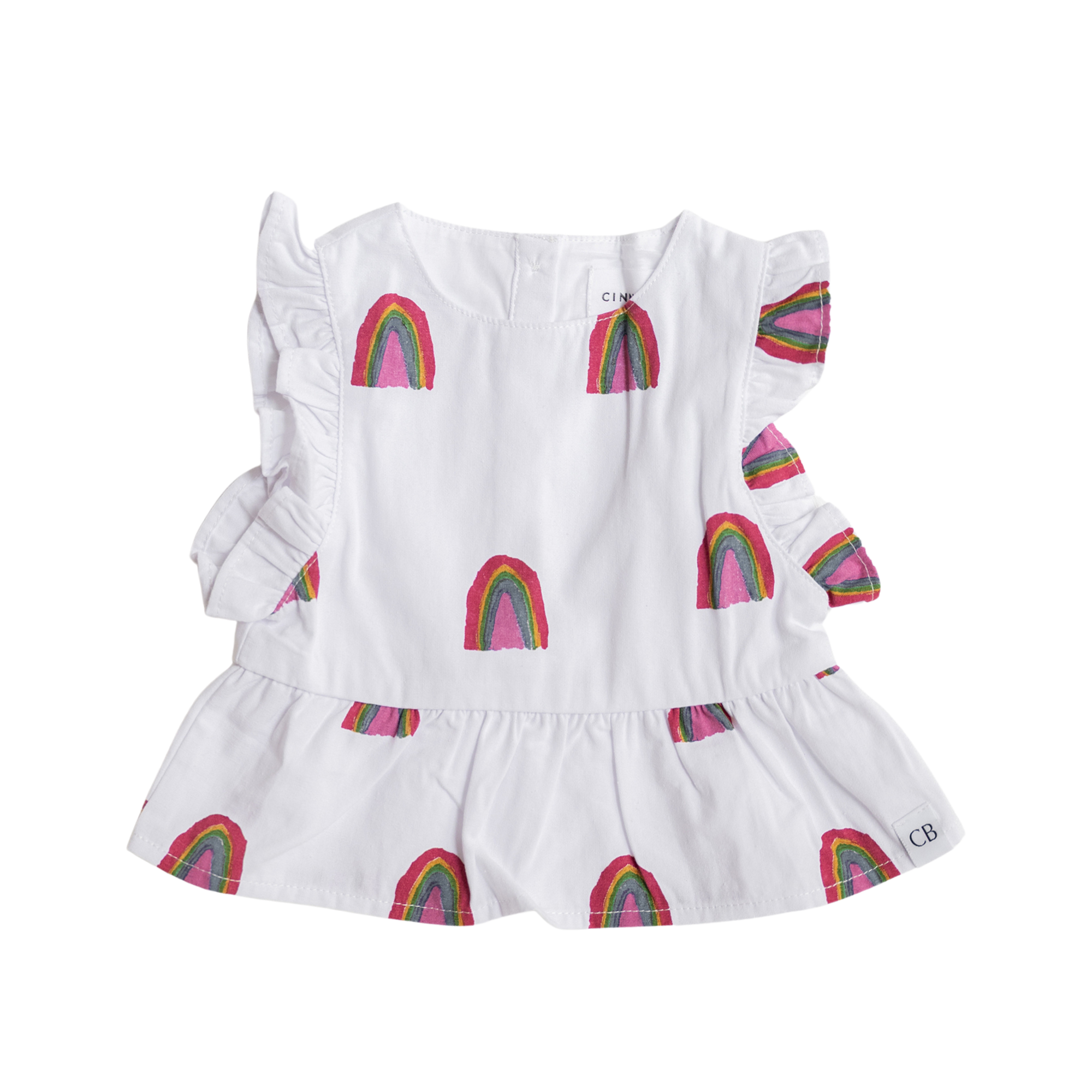 CINNAMON BABY X ARLO RAINBOW FRILL TOP