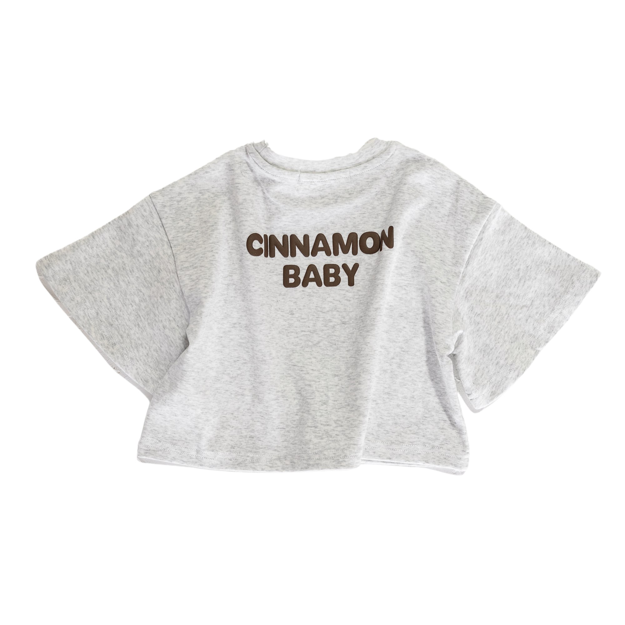 CINNAMON BABY PUFF OVERSIZED TEE - GREY MARLE