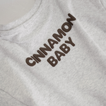 CINNAMON BABY PUFF OVERSIZED TEE - GREY MARLE