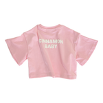 CINNAMON BABY PUFF OVERSIZED TEE - PINK