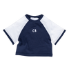 CINNAMON BABY RAGLAN TEE - NAVY