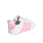 ADIDAS INFANT GRAND COURT CRIB WHITE / PINK STRIPE