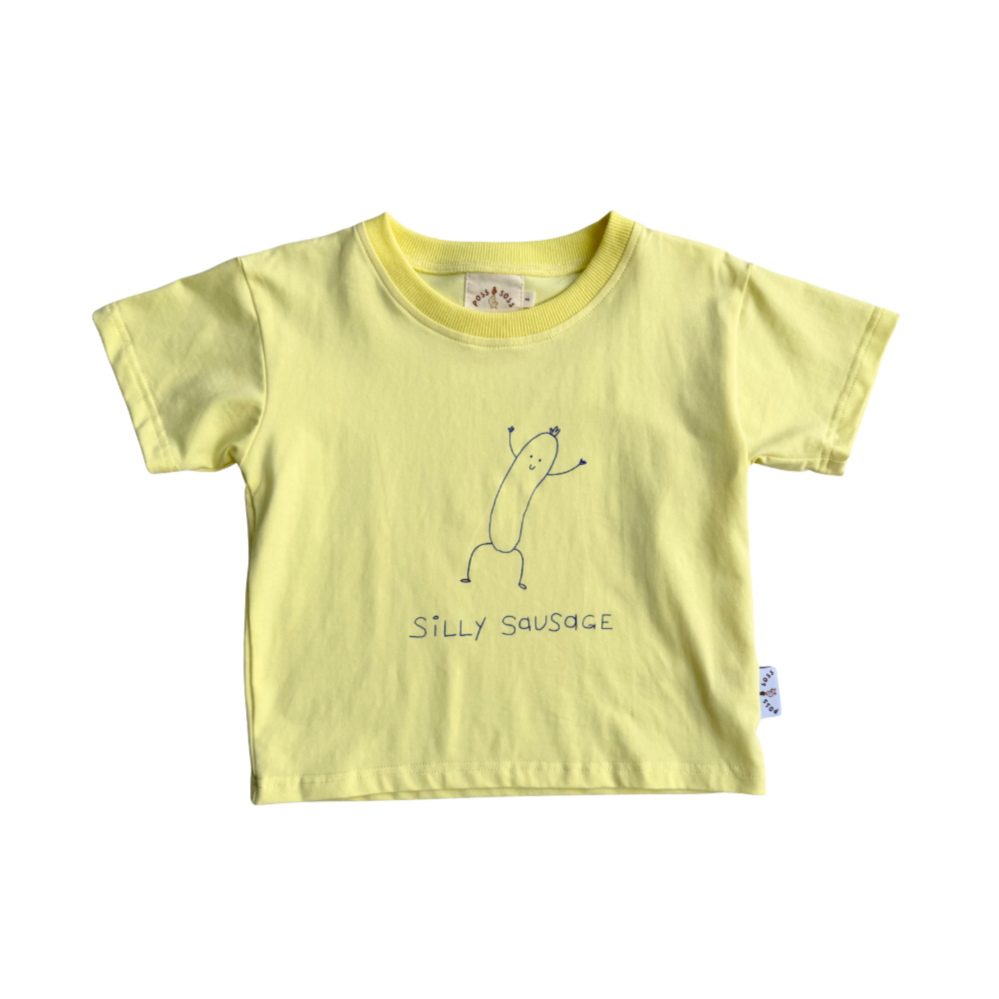 POSS & SOSS SILLY SAUSAGE TEE - SKY LEMON