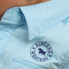 RINGERS WESTERN BABIES  SHORT SLEEVE WORK SHIRT ROMPER - SKY BLUE