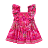 CAMILLA BABIES FLARED DRESS WITH FRILLED SHOULDER - FLAMENCO ROSE FLAMROSE
