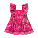 CAMILLA BABIES FLARED DRESS WITH FRILLED SHOULDER - FLAMENCO ROSE FLAMROSE