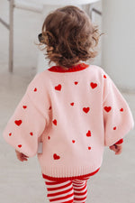 POSS & SOSS HEART TIE UP CARDIGAN - BERRY