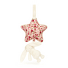 JELLYCAT BLOSSOM CREAM BUNNY 'BERRY' MUSICAL PULL