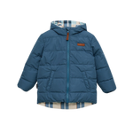 CRYWOLF REVERSIBLE ECO-PUFFER - BLUE PLAID