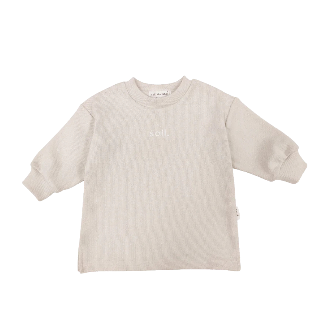 SOLL RIBBED LONG SLEEVE - BEIGE