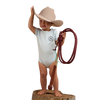 RINGERS WESTERN BABIES SHORT SLEEVE ROMPER - SKY BLUE