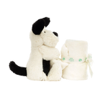 JELLYCAT BASHFUL BLACK & CREAM PUPPY SOOTHER