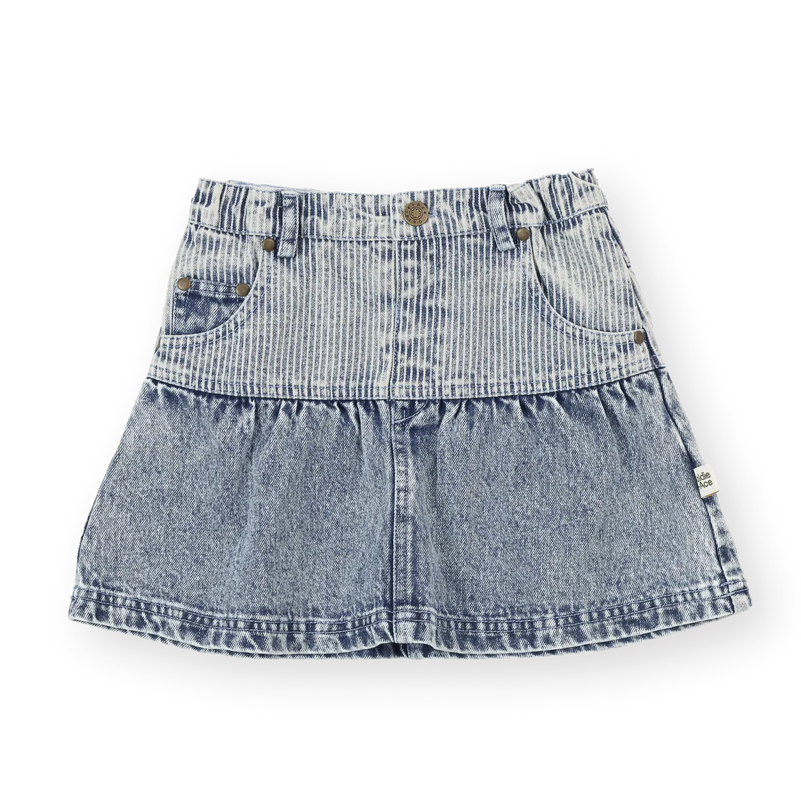 GOLDIE + ACE PINTRIPE PEPLUM DENIM SKIRT
