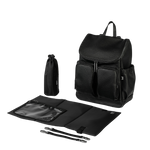 OIOI SIGNATURE NAPPY BACKPACK - JET BLACK GENUINE LEATHER