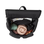 OIOI SIGNATURE NAPPY BACKPACK - JET BLACK GENUINE LEATHER