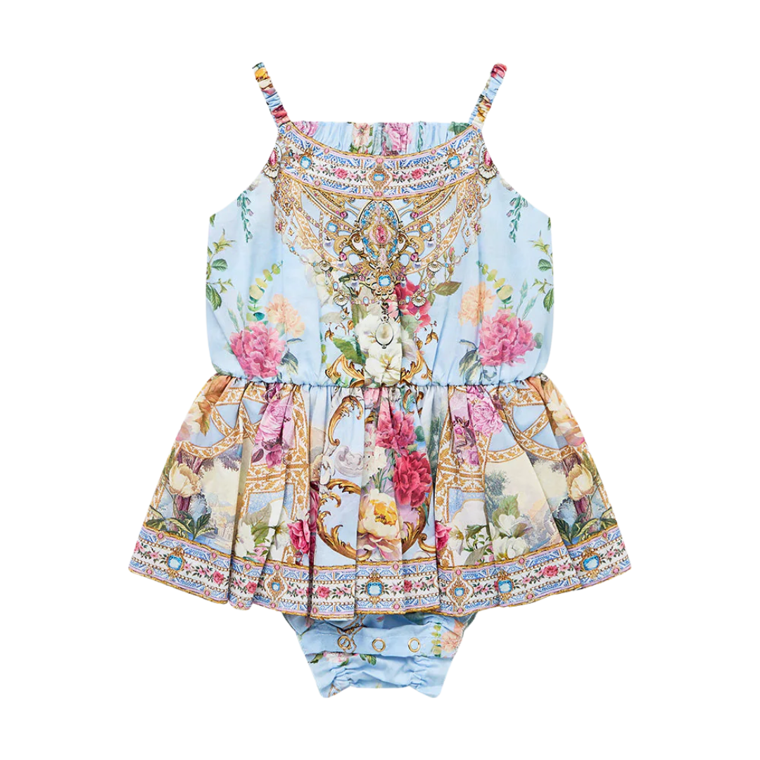 CAMILLA BABIES JUMP DRESS FRILL NECK - TILED IN TIME