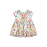 CAMILLA BABIES TEE DRESS WITH GATHERED SKIRT - TILED IN TIME
