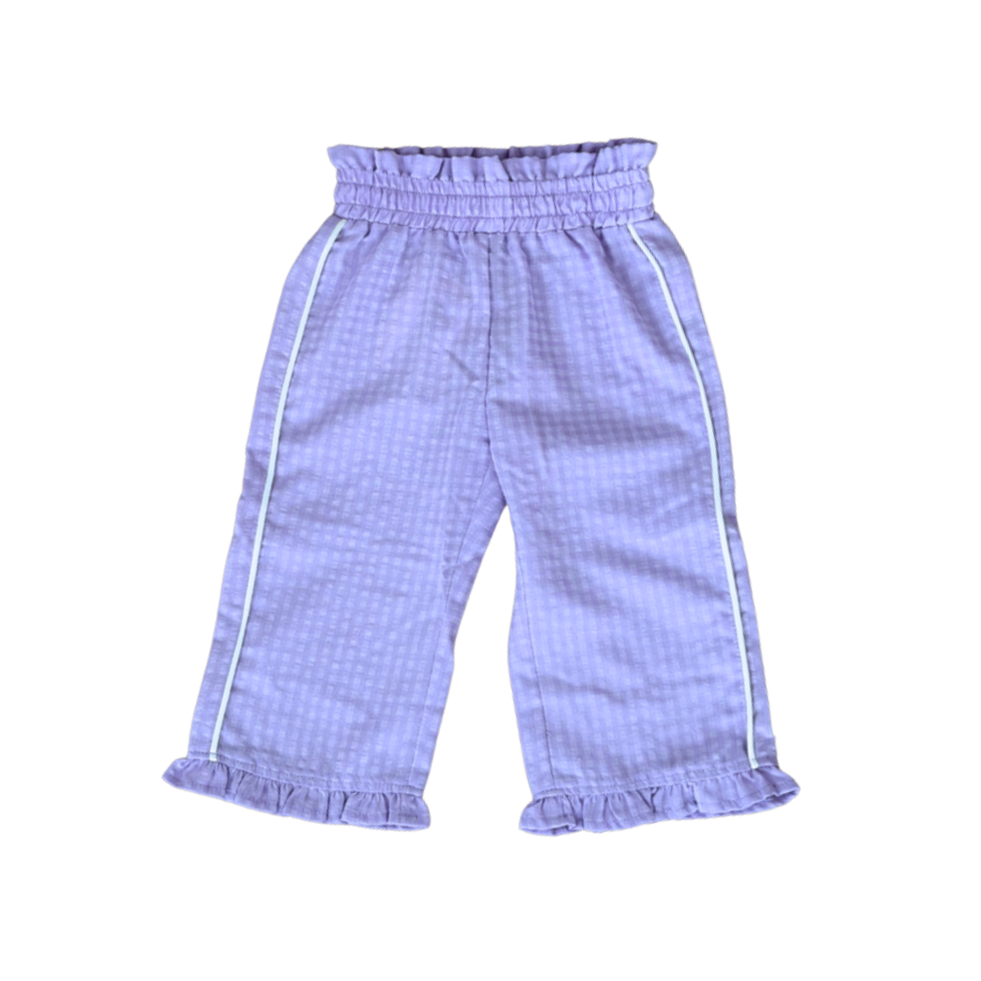 BABY O THE LABEL SIERRA PANT - LILAC GINGHAM