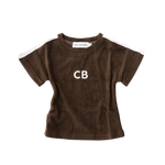 CINNAMON BABY TERRY TRACK DRESS - UMBER